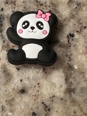 CROCS CHARM Cute Panda Charm with Pink Bow